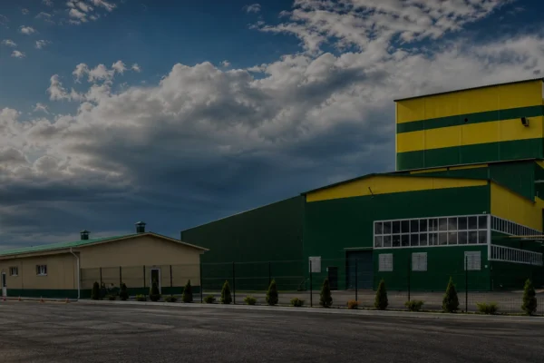 Exterior view of premixed feed production line factory building for livestock premix feed manufacturing project