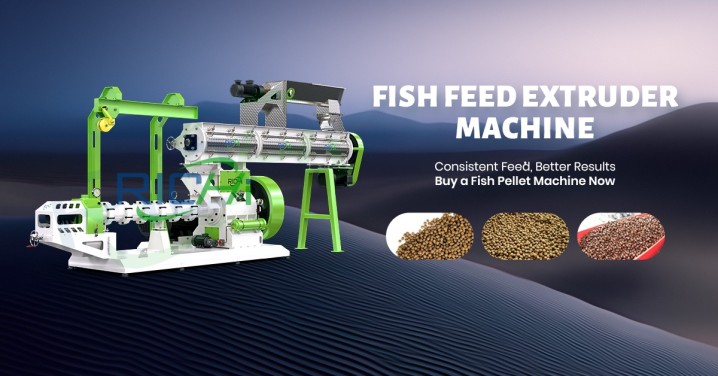 Fish-feed-extruder for dry type fish feed processing